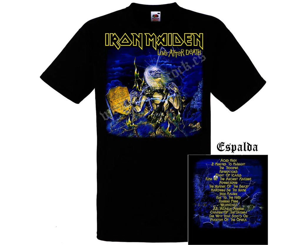 Camiseta Iron Maiden' Live After Death Album Art - Classic Heavy Metal Concert Unisex T-shirt, Sweatshirt, Hoodie, Long Sleeve Tee - T-Shirt, Sweatshirt, Hoodie
