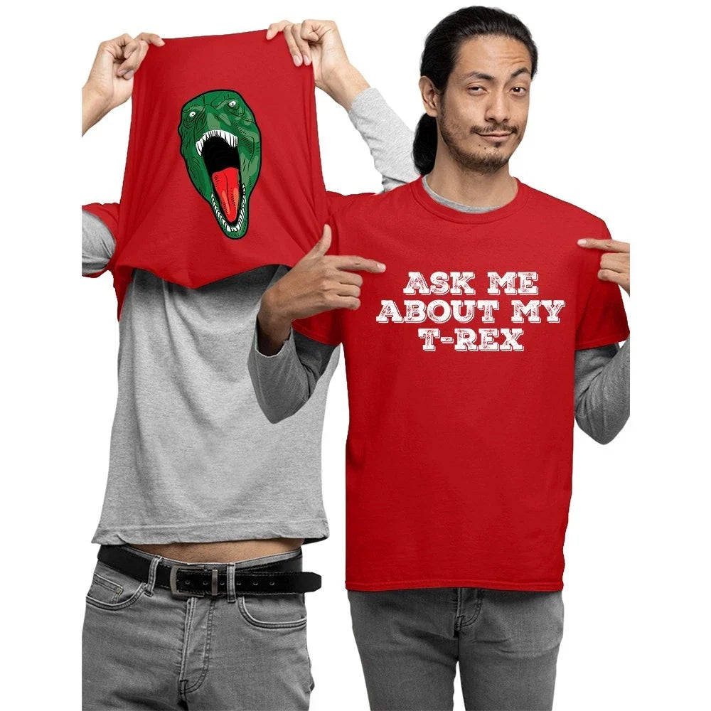 Ask Me About My T-Rex Dinosaur Kids and Adults Unisex Novelty Flip T-Shirt Unisex T-shirt, Sweatshirt, Hoodie, Long Sleeve Tee - T-Shirt, Sweatshirt, Hoodie