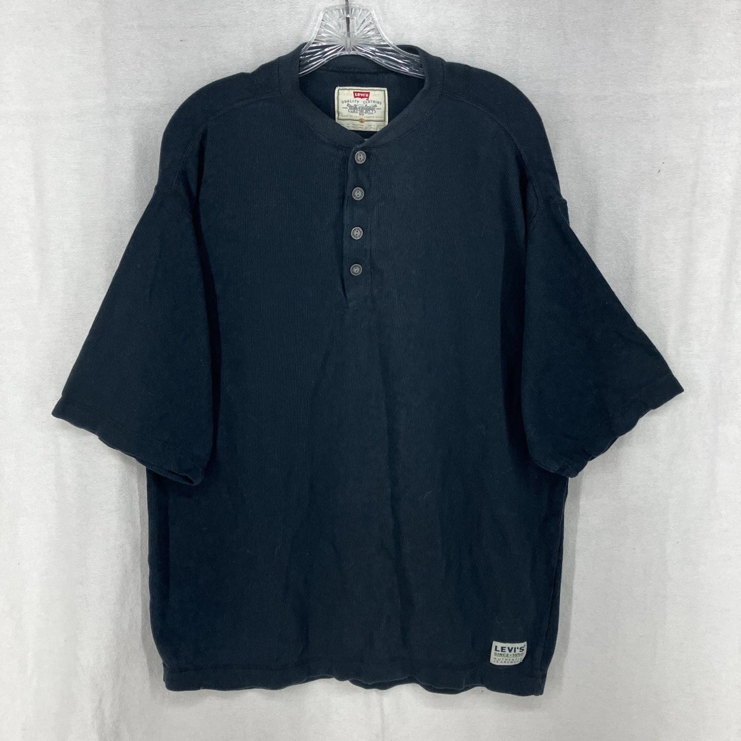Men's Levi's Short Sleeve Henley Shirt Knit Ribbed Sz Large Black Unisex T-shirt, Sweatshirt, Hoodie, Long Sleeve Tee - T-Shirt, Sweatshirt, Hoodie