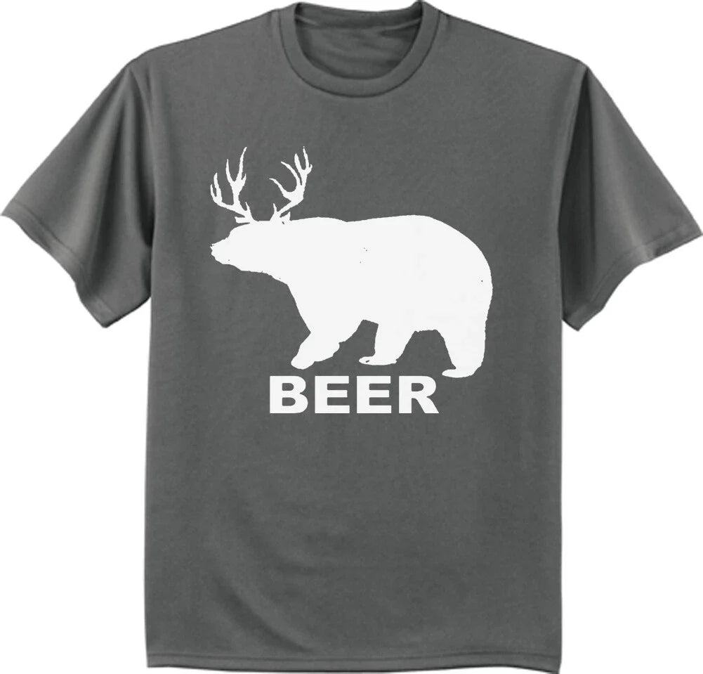 Funny Beer Deer Bear T-shirt Mens Graphic Tee Dad Gifts Hunting Unisex T-shirt, Sweatshirt, Hoodie, Long Sleeve Tee - T-Shirt, Sweatshirt, Hoodie