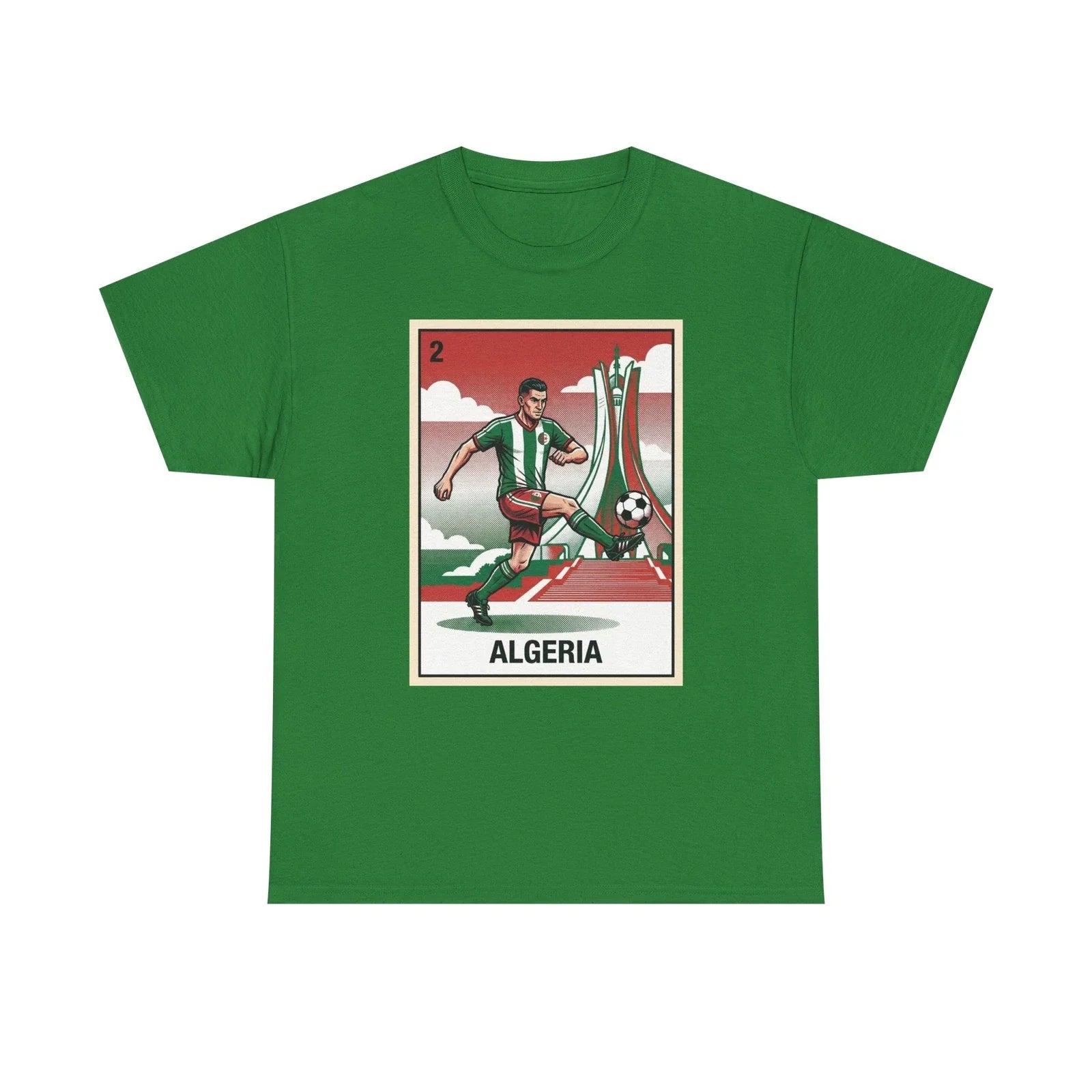 Algeria Pride T-Shirt Green White Red Soccer Graphic Retro Football Sports Tee Unisex T-shirt, Sweatshirt, Hoodie, Long Sleeve Tee - T-Shirt, Sweatshirt, Hoodie