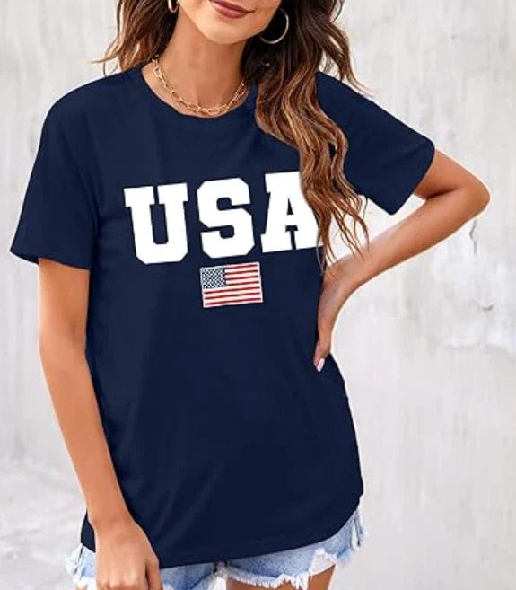 American Flag Shirts for Women: 4th of July T Shirt Funny USA Print Tees Patriot Unisex T-shirt, Sweatshirt, Hoodie, Long Sleeve Tee - T-Shirt, Sweatshirt, Hoodie
