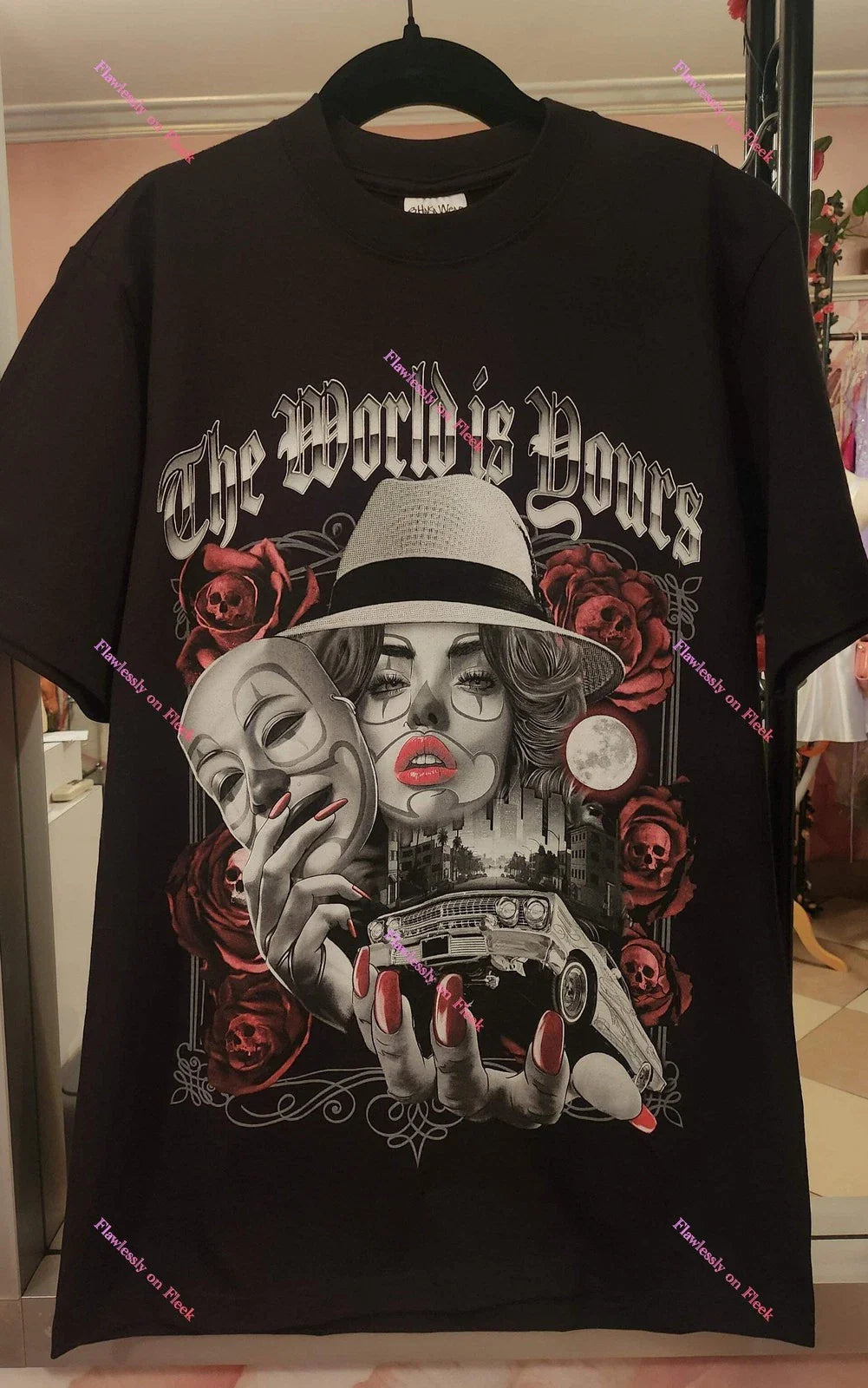 The World is Yours Chicano Art T-Shirt Unisex T-shirt, Sweatshirt, Hoodie, Long Sleeve Tee - T-Shirt, Sweatshirt, Hoodie