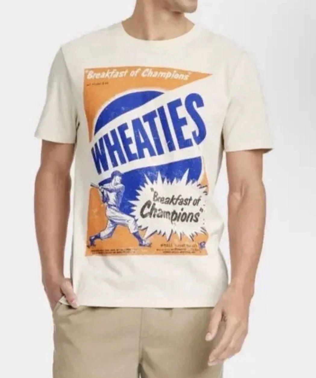 Wheaties Breakfast of Champions Baseball Graphic Cereal Tee T Shirt Mens XL Unisex T-shirt, Sweatshirt, Hoodie, Long Sleeve Tee - T-Shirt, Sweatshirt, Hoodie