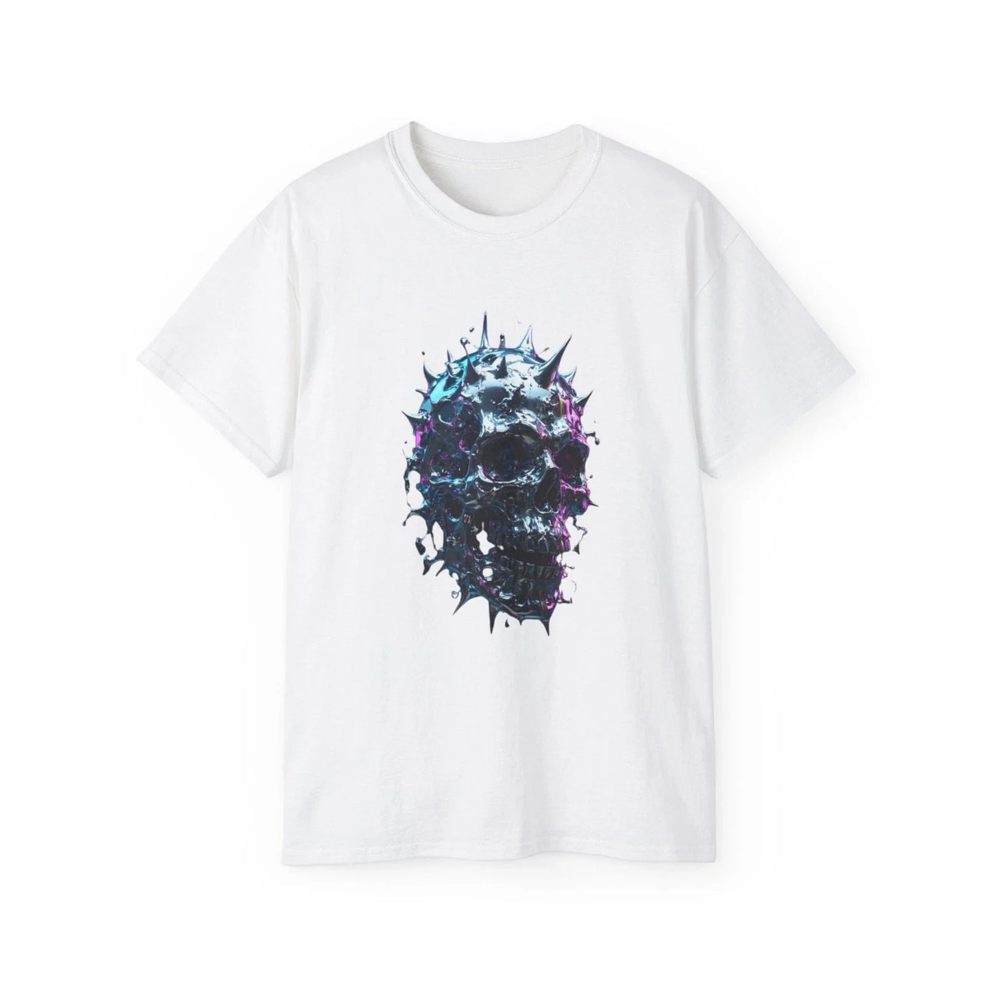 Spiky Neon Skull Tee | Grunge Goth Skull Shirt Unisex T-shirt, Sweatshirt, Hoodie, Long Sleeve Tee - T-Shirt, Sweatshirt, Hoodie