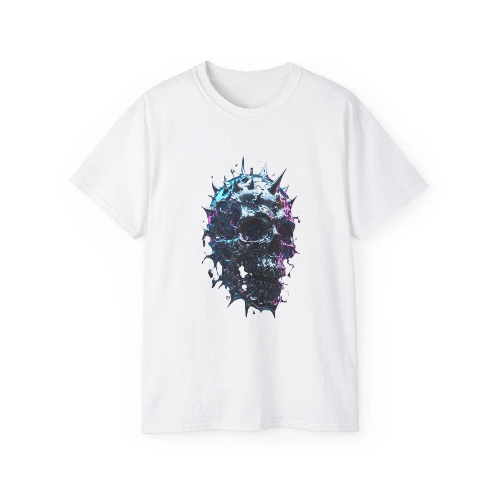 Spiky Neon Skull Tee | Grunge Goth Skull Shirt Unisex T-shirt, Sweatshirt, Hoodie, Long Sleeve Tee - T-Shirt, Sweatshirt, Hoodie