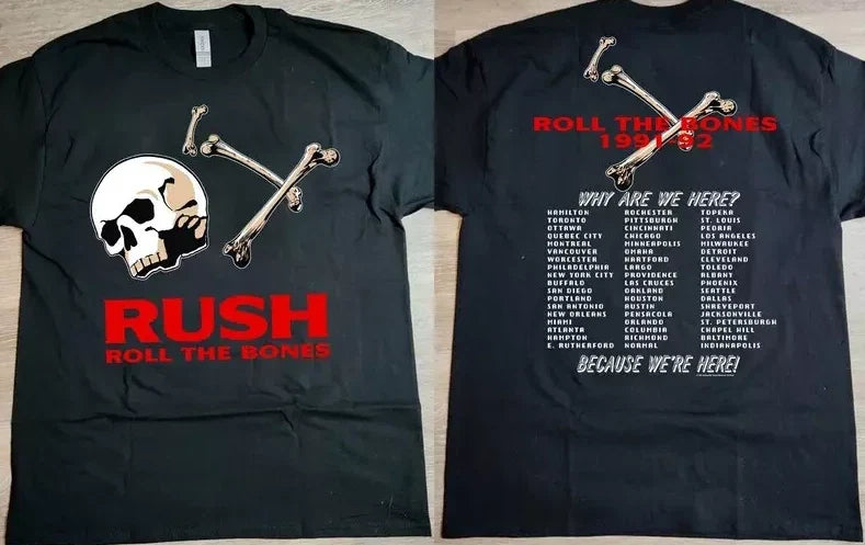 Rush Roll The Bones 1991-92 Why Are We Here T-Shirt, Rush Roll The Bones Tour Unisex T-shirt, Sweatshirt, Hoodie, Long Sleeve Tee - T-Shirt, Sweatshirt, Hoodie