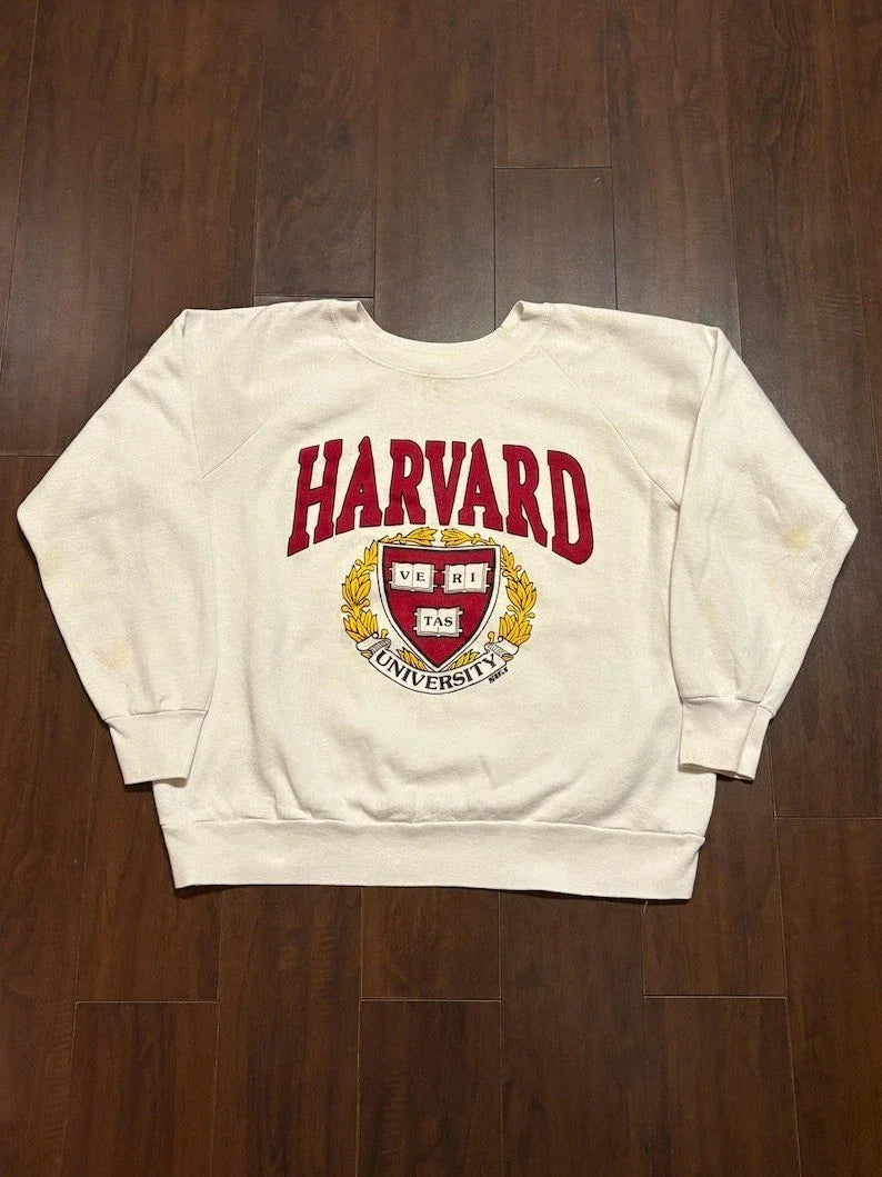 Vintage 1970s 80s Harvard University Collegiate T- Shirt, Sweatshirt & Hoodie Unisex T-shirt, Sweatshirt, Hoodie, Long Sleeve Tee - T-Shirt, Sweatshirt, Hoodie