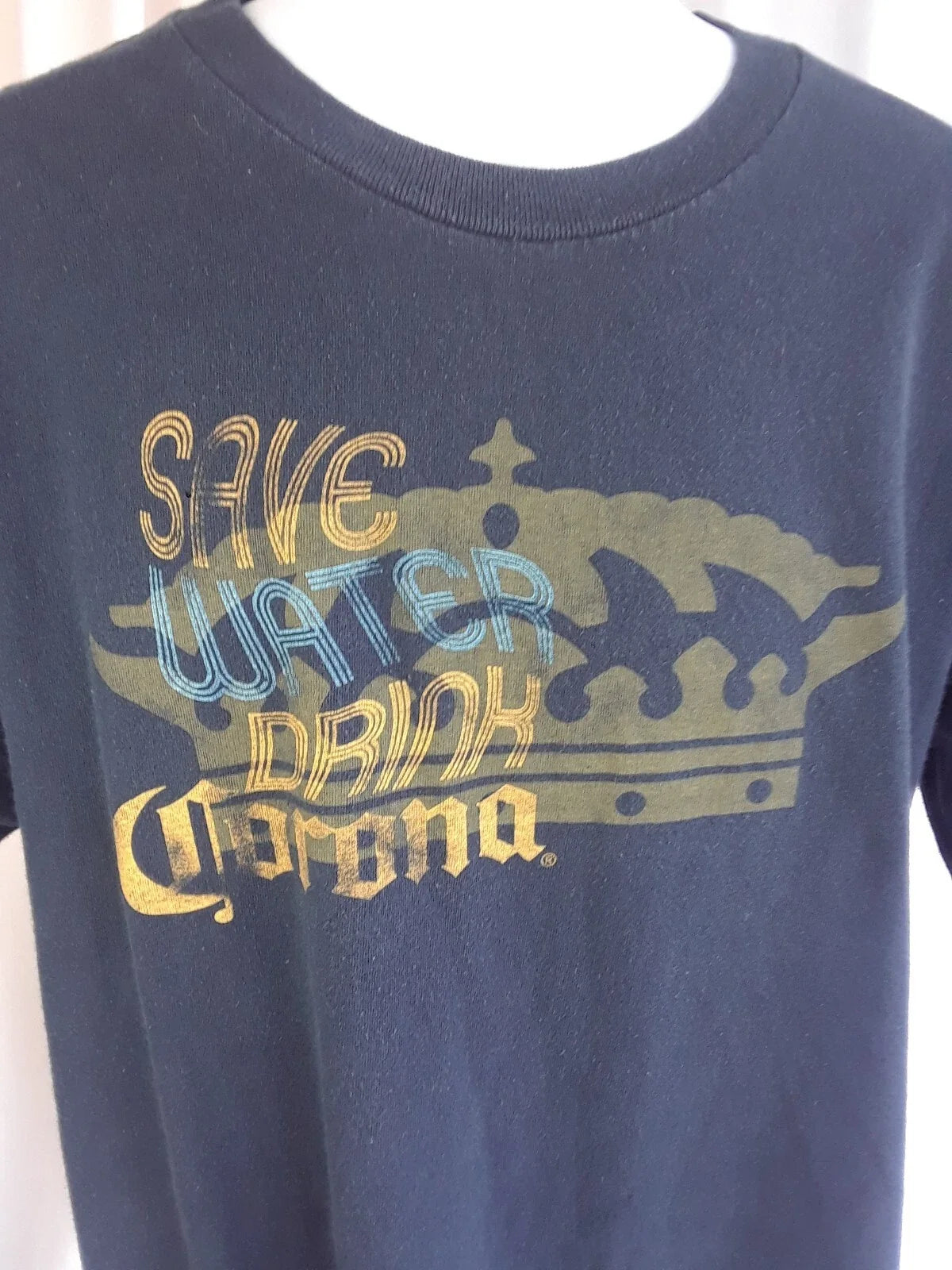 Corona T-shirt Vitg 90s   Save Water Drink Tourist Tee L navy blue D7 Unisex T-shirt, Sweatshirt, Hoodie, Long Sleeve Tee - T-Shirt, Sweatshirt, Hoodie