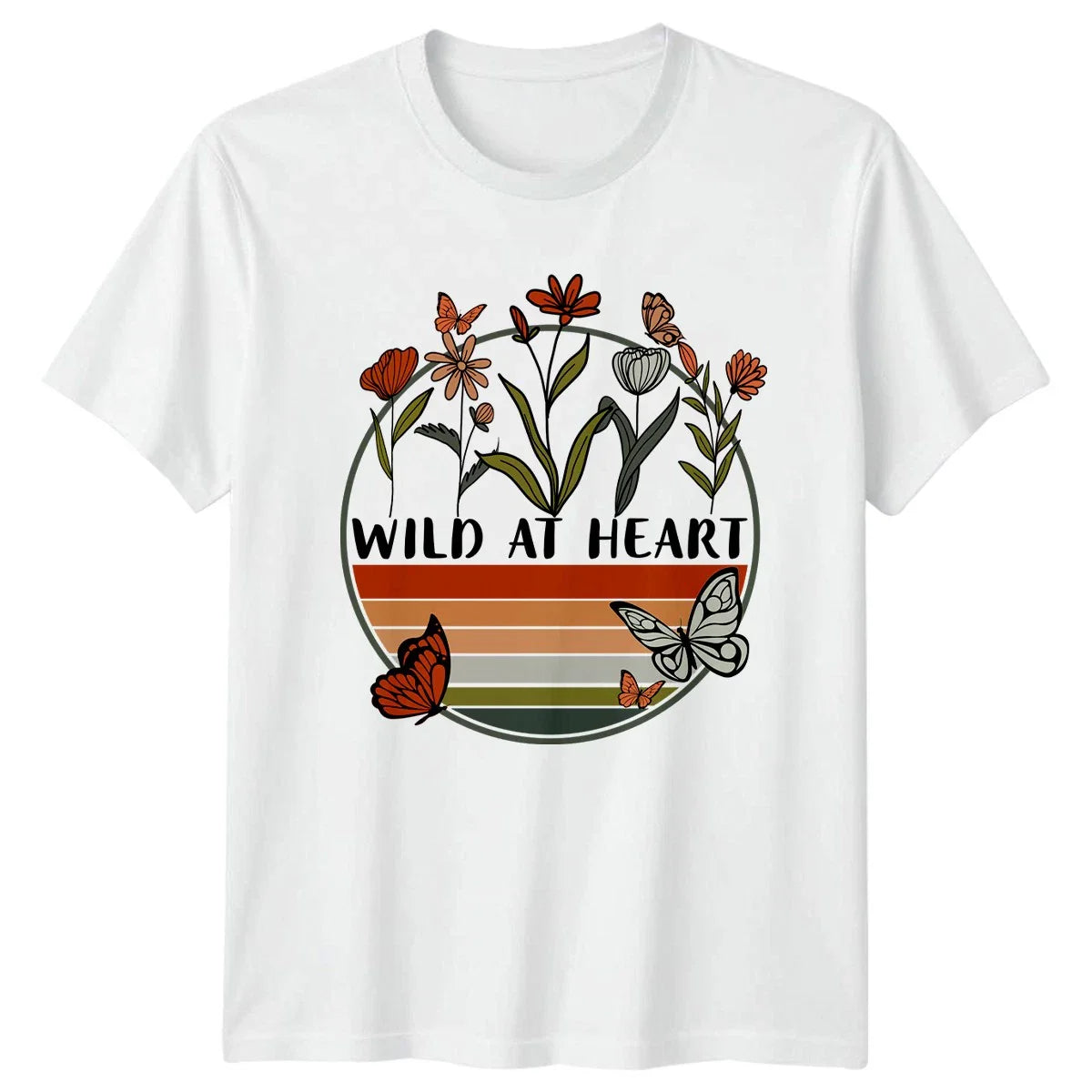 Wild At Heart T-Shirt Butterfly Wildflower Nature Boho Birthday And Her Unisex T-shirt, Sweatshirt, Hoodie, Long Sleeve Tee - T-Shirt, Sweatshirt, Hoodie