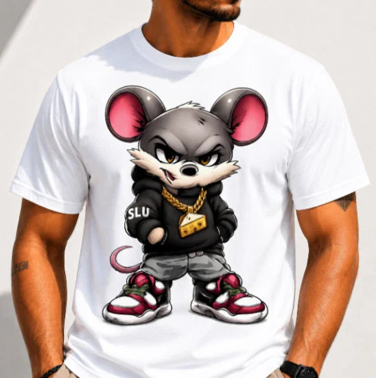 Street Mouse Hip Hop Streetwear Graphic T-Shirt Urban Cartoon Tee Unisex T-shirt, Sweatshirt, Hoodie, Long Sleeve Tee - T-Shirt, Sweatshirt, Hoodie