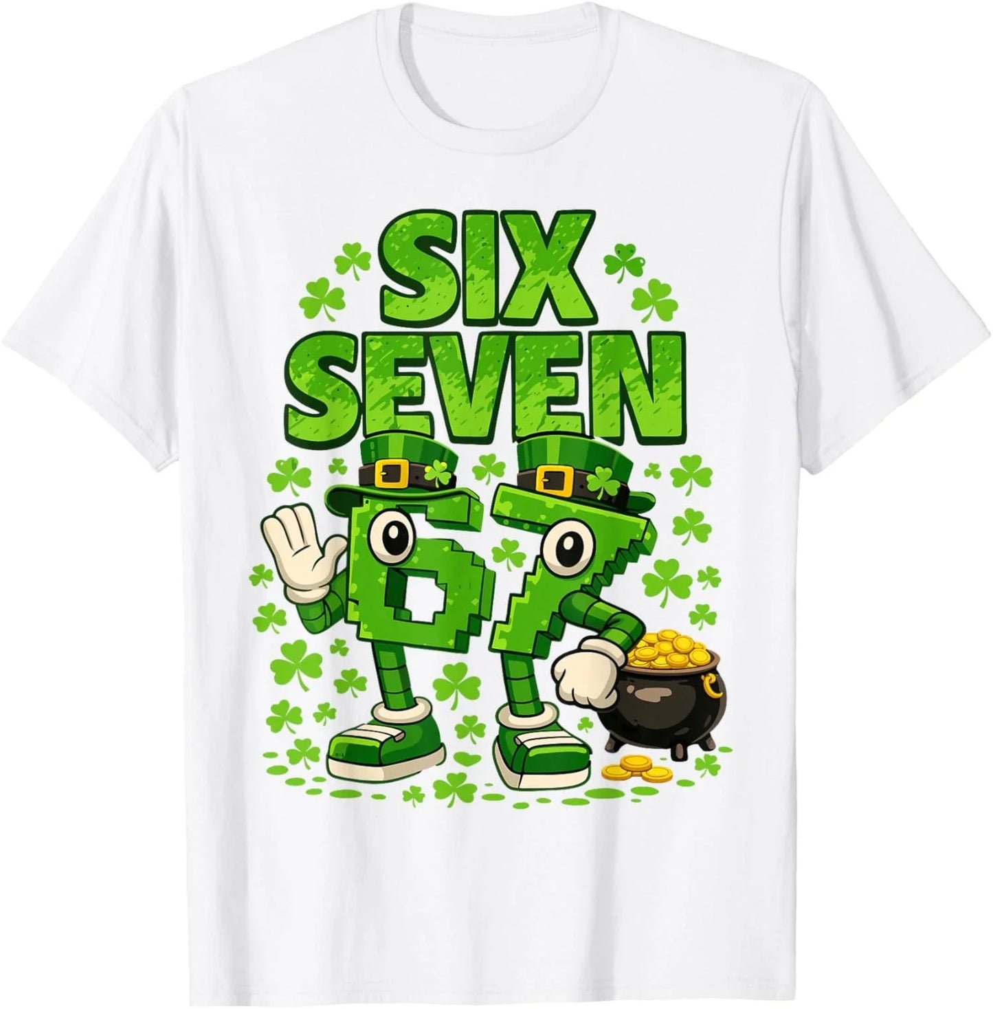 Meme 67 Six Seven Shamrock 6 7 Saint Patrick Day Cool Unisex T-Shirt Unisex T-shirt, Sweatshirt, Hoodie, Long Sleeve Tee - T-Shirt, Sweatshirt, Hoodie