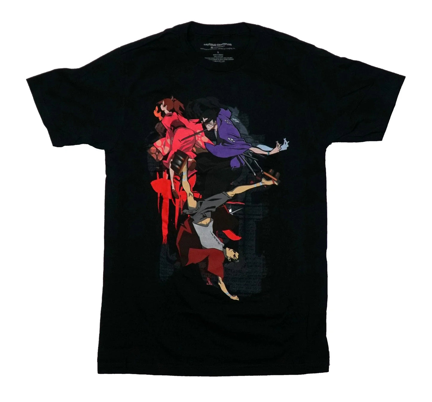 Samurai Champloo New Adult T-Shirt - 3 Fighters Above Upside Down Fighter Unisex T-shirt, Sweatshirt, Hoodie, Long Sleeve Tee - T-Shirt, Sweatshirt, Hoodie