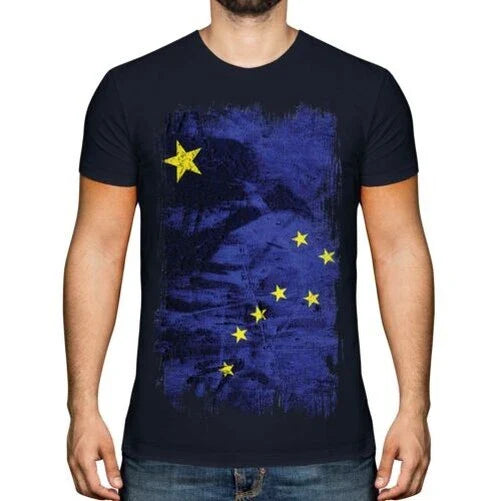 Alaska State Grunge Flag Mens T-Shirt Alaska Shirt Jersey Gift Unisex T-shirt, Sweatshirt, Hoodie, Long Sleeve Tee - T-Shirt, Sweatshirt, Hoodie