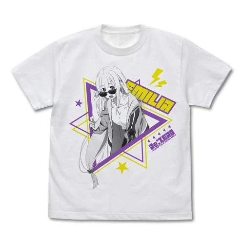 Re:Zero Emilia T-shirt Street Fashion Ver./white M Unisex T-shirt, Sweatshirt, Hoodie, Long Sleeve Tee - T-Shirt, Sweatshirt, Hoodie