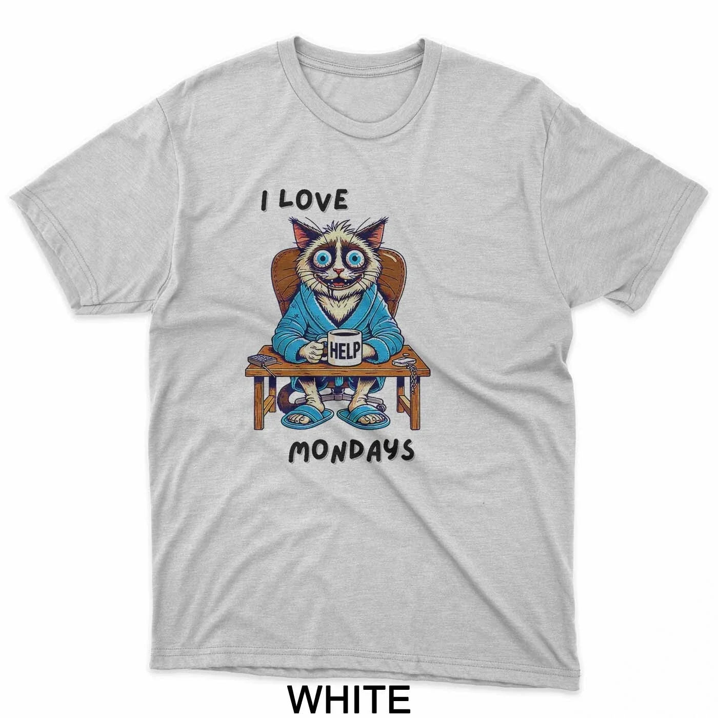 Coffee First  Burnout Cat Asking for Help T-Shirt Unisex T-shirt, Sweatshirt, Hoodie, Long Sleeve Tee - T-Shirt, Sweatshirt, Hoodie
