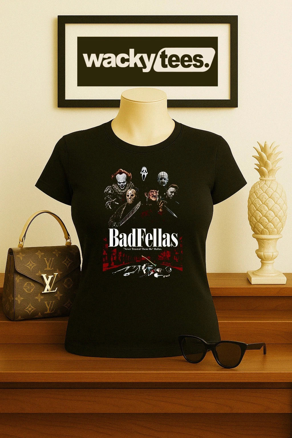 Badfellas Horror Villians Never Trust Those Halloween Killers Style Graphic Tee Unisex T-shirt, Sweatshirt, Hoodie, Long Sleeve Tee - T-Shirt, Sweatshirt, Hoodie