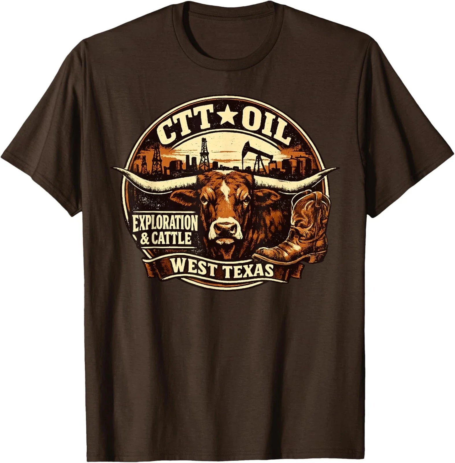 CTT Oil Exploration & Cattle Company Texas Design Unisex T-Shirt Unisex T-shirt, Sweatshirt, Hoodie, Long Sleeve Tee - T-Shirt, Sweatshirt, Hoodie