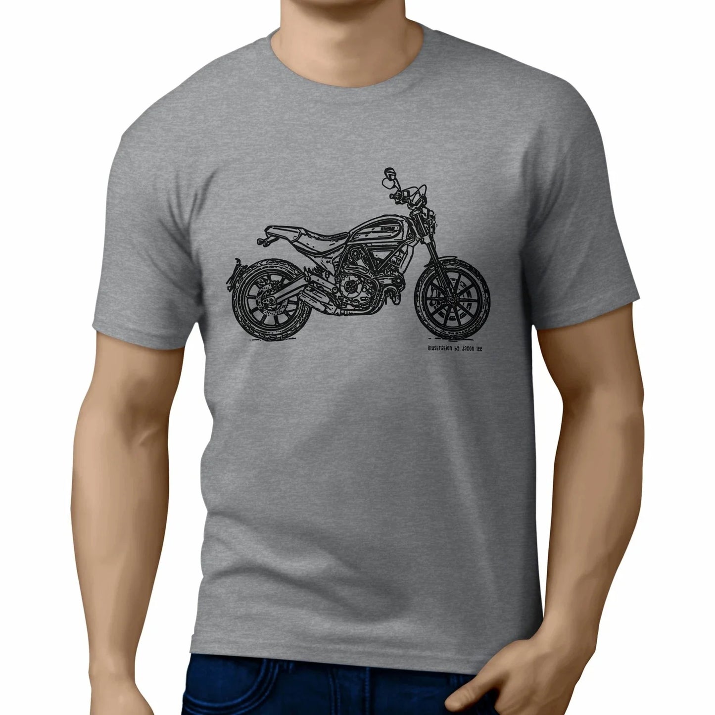 JL Illustration For A Ducati Scrambler Full Throttle Motorbike Fan T-shirt Unisex T-shirt, Sweatshirt, Hoodie, Long Sleeve Tee - T-Shirt, Sweatshirt, Hoodie