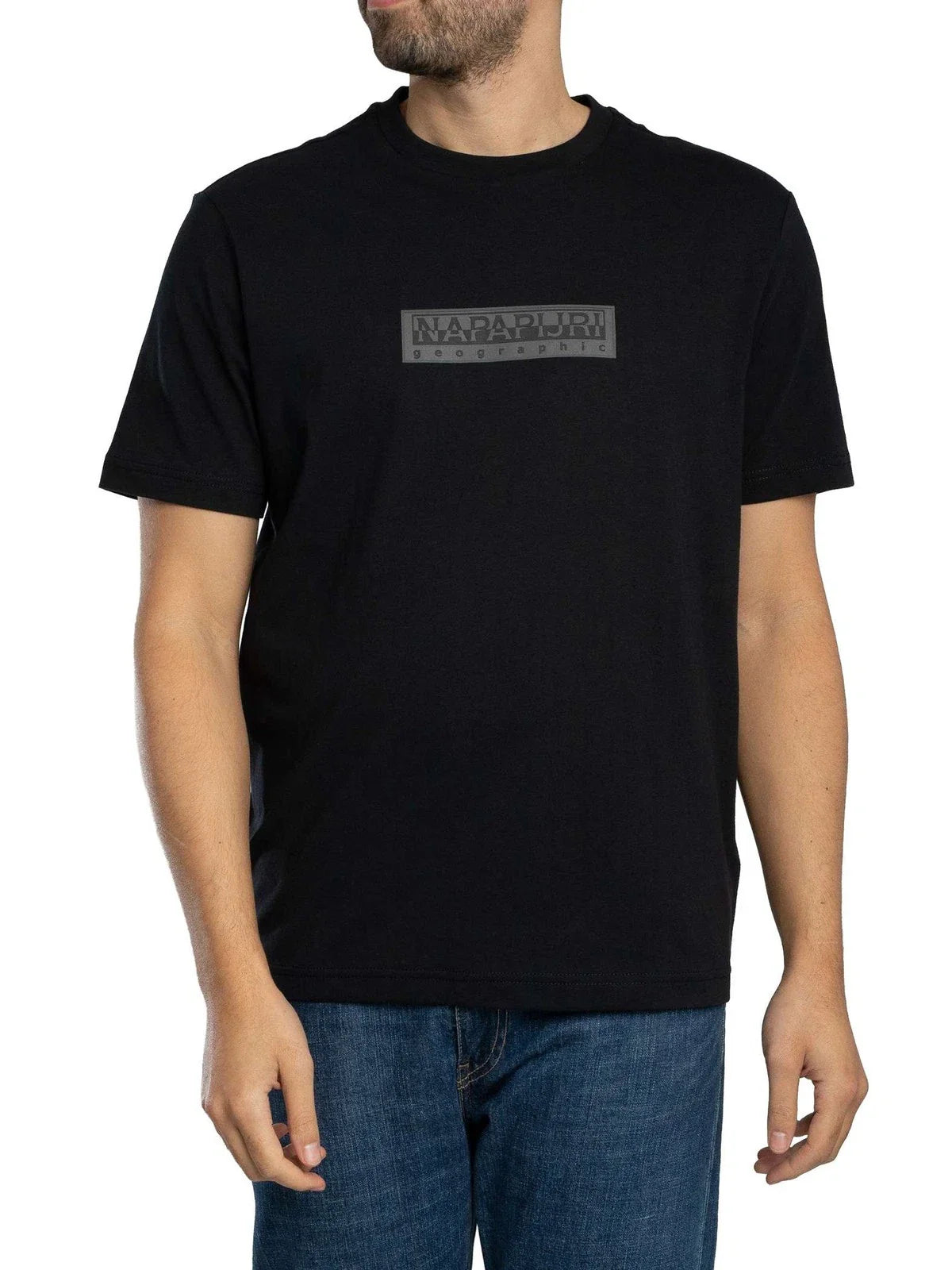Napapijri Men's Box Logo T-Shirt, Black Unisex T-shirt, Sweatshirt, Hoodie, Long Sleeve Tee - T-Shirt, Sweatshirt, Hoodie