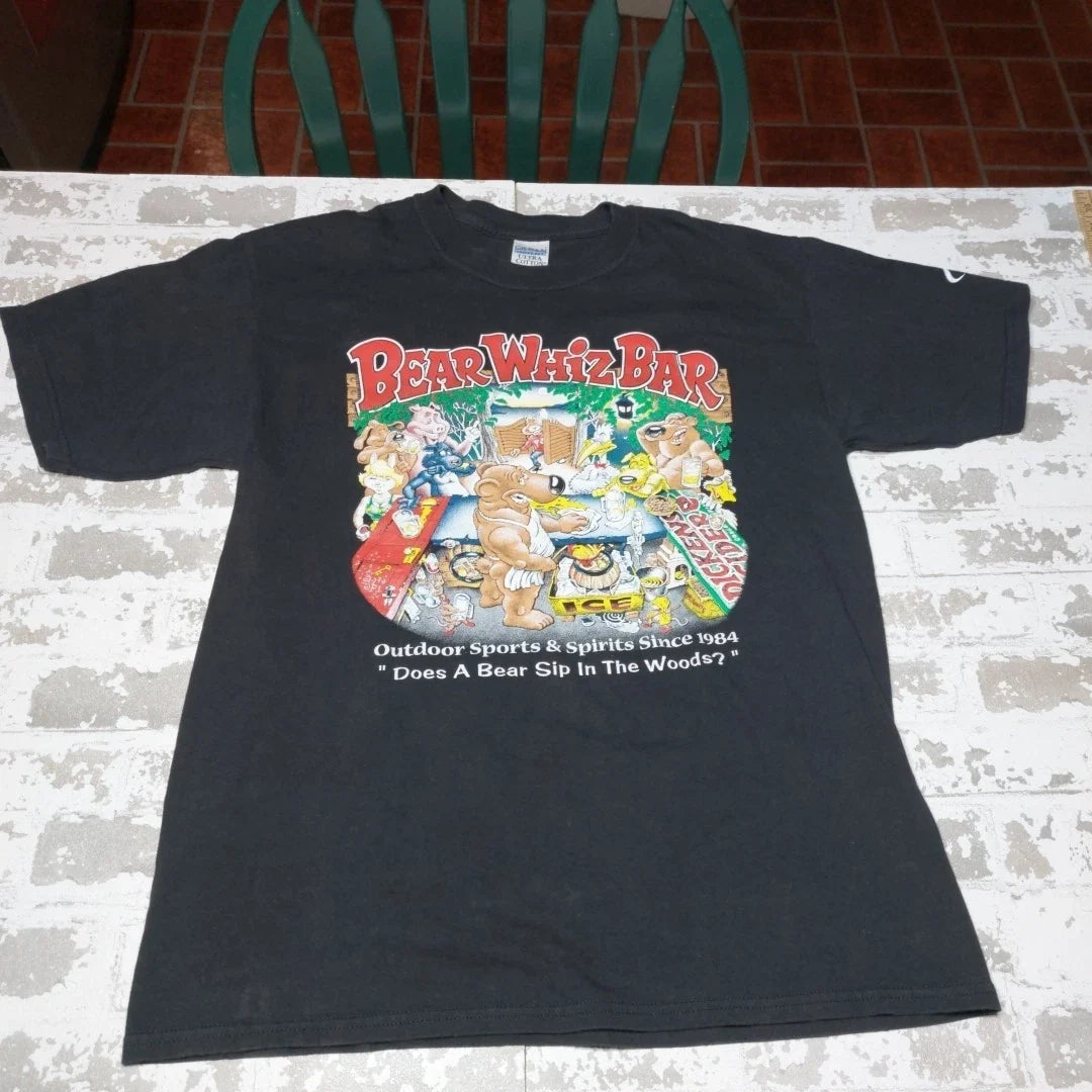 Bear Whiz Bar Lake George New York Black Bartender  Bar Sovineer T-Shirt Sz Lg Unisex T-shirt, Sweatshirt, Hoodie, Long Sleeve Tee - T-Shirt, Sweatshirt, Hoodie