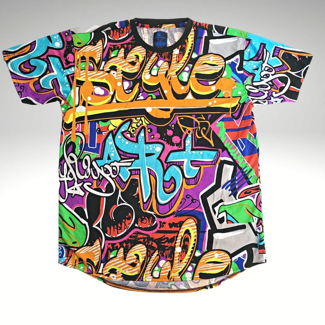 Royal Blue Label Hip Hop Graffiti Shirt Colorful Print Urban Street Art Size XL Unisex T-shirt, Sweatshirt, Hoodie, Long Sleeve Tee - T-Shirt, Sweatshirt, Hoodie