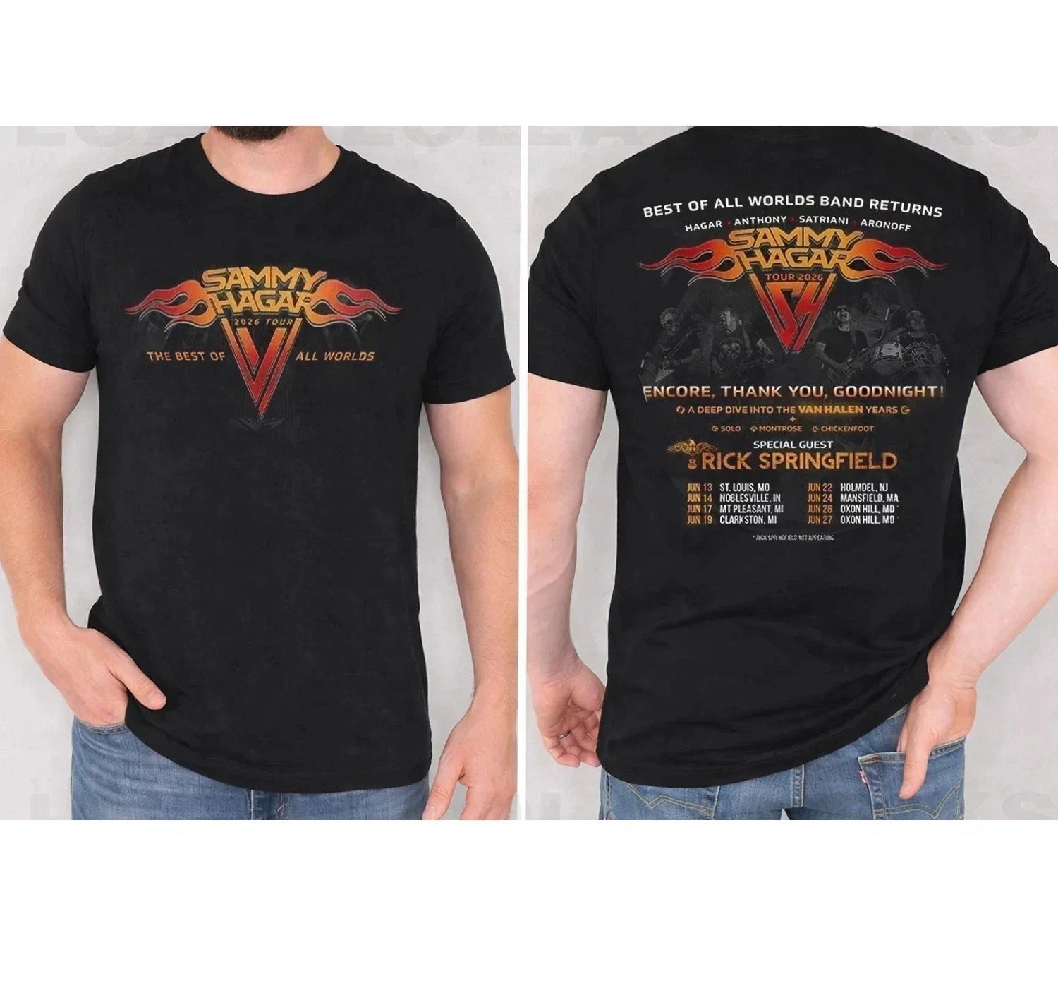 SAMMY HAGAR Best Of All Worlds Tour 2026 T-Shirt Unisex T-shirt, Sweatshirt, Hoodie, Long Sleeve Tee - T-Shirt, Sweatshirt, Hoodie