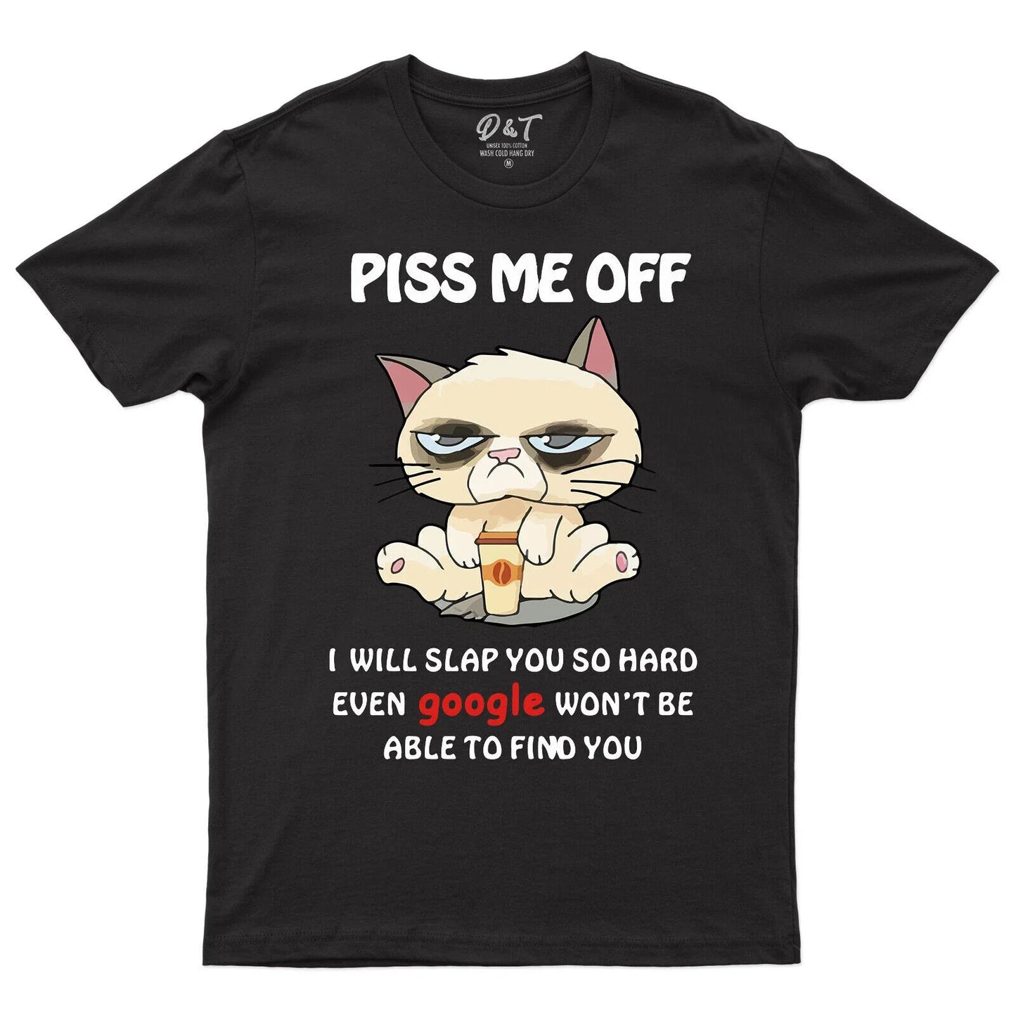 Piss Me Off I Will Slap You So Hard Funny Cat Vintage Mens T Shirt Unisex T-shirt, Sweatshirt, Hoodie, Long Sleeve Tee - T-Shirt, Sweatshirt, Hoodie