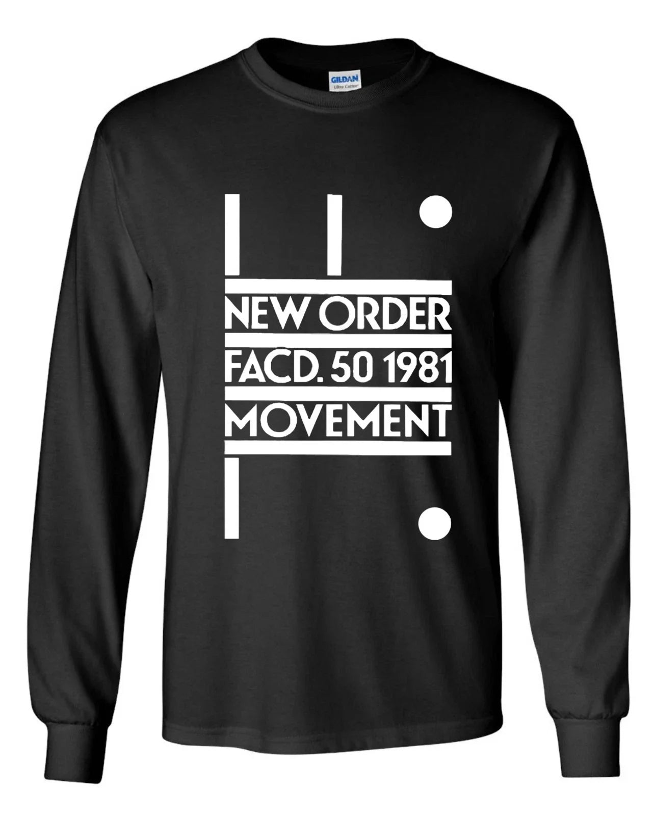 New Order FACD. long sleeve t-shirt - 1981 Movement, 80s synth rock new wave Unisex T-shirt, Sweatshirt, Hoodie, Long Sleeve Tee - T-Shirt, Sweatshirt, Hoodie