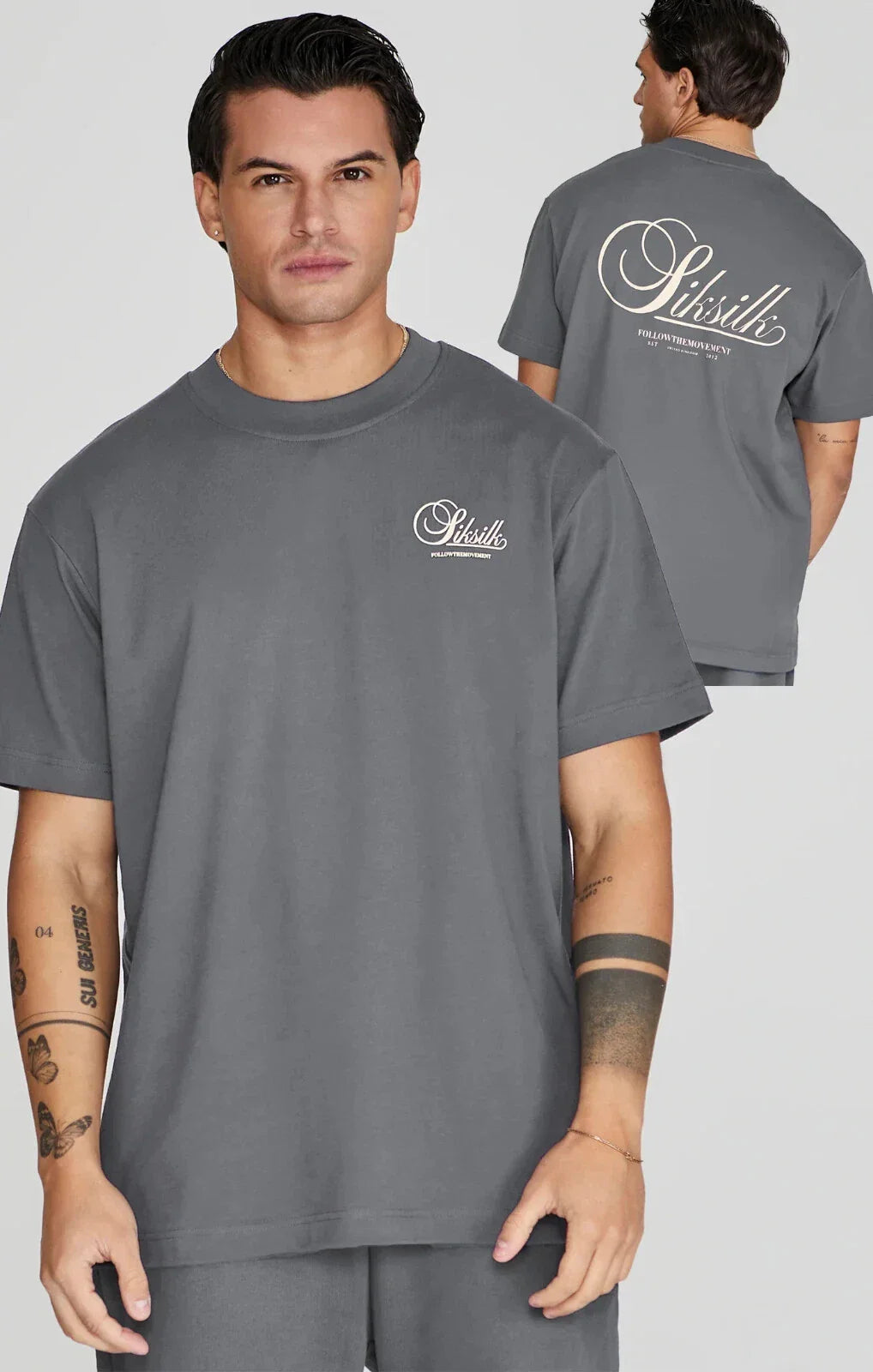 SikSilk Men's Grey Graphic T-Shirt Small Unisex T-shirt, Sweatshirt, Hoodie, Long Sleeve Tee - T-Shirt, Sweatshirt, Hoodie
