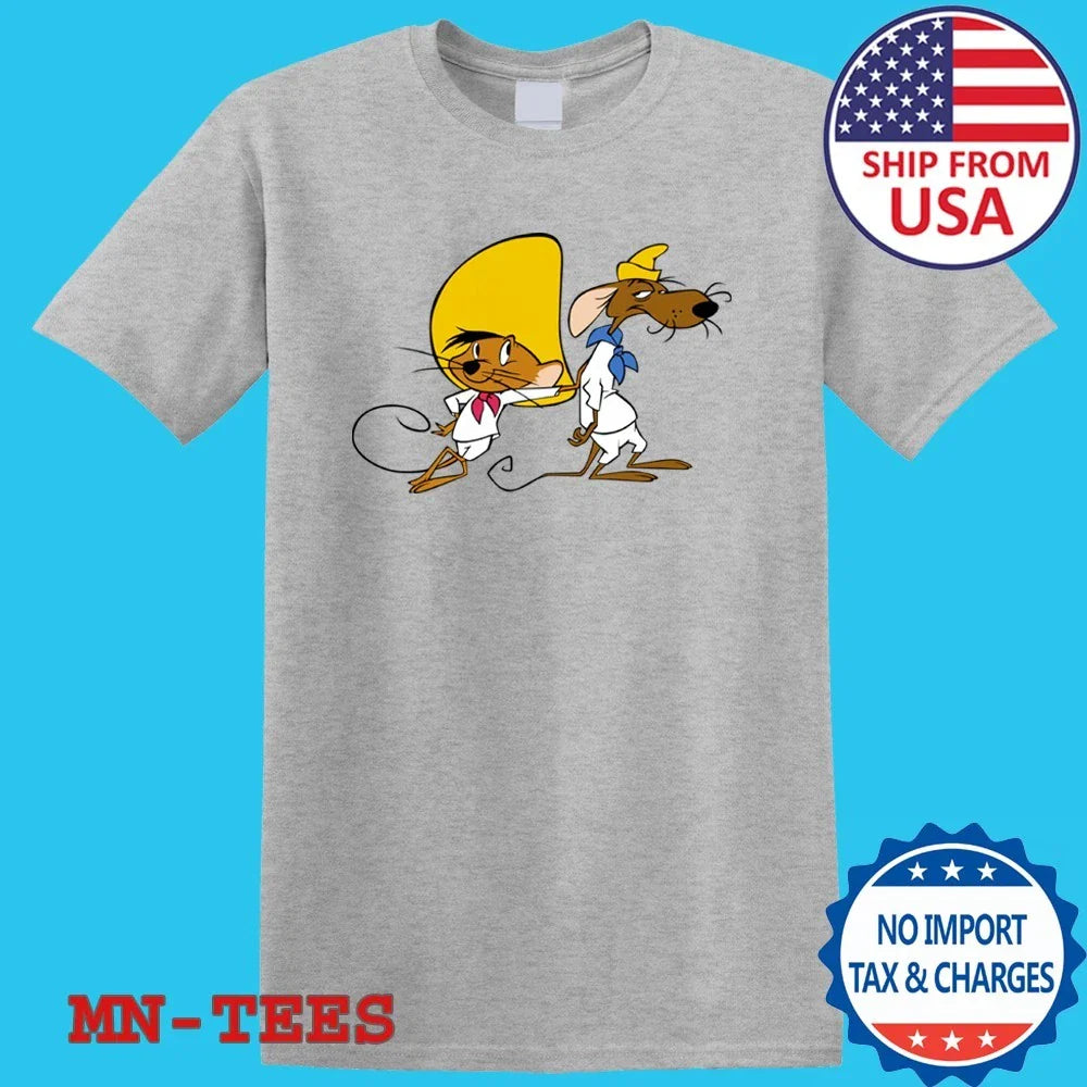 Speedy Gonzales And Slow Poke Rodriguez Cartoon Grey Size S-5XL Unisex T-shirt, Sweatshirt, Hoodie, Long Sleeve Tee - T-Shirt, Sweatshirt, Hoodie