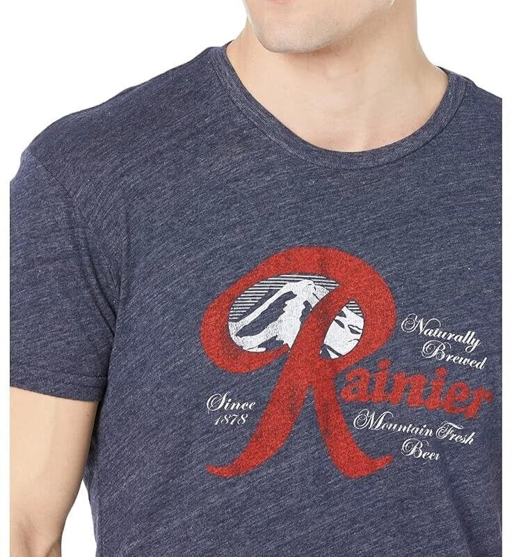 The Original Retro Brand Rainier Beer Tee   Medium  Navy  RB120  Made in the USA Unisex T-shirt, Sweatshirt, Hoodie, Long Sleeve Tee - T-Shirt, Sweatshirt, Hoodie