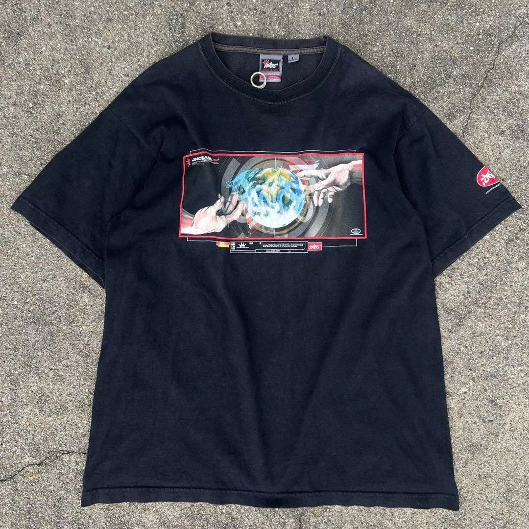 JNCO Jeans Graphic T-Shirt Fade Black Y2K Street Style Size L Unisex T-shirt, Sweatshirt, Hoodie, Long Sleeve Tee - T-Shirt, Sweatshirt, Hoodie