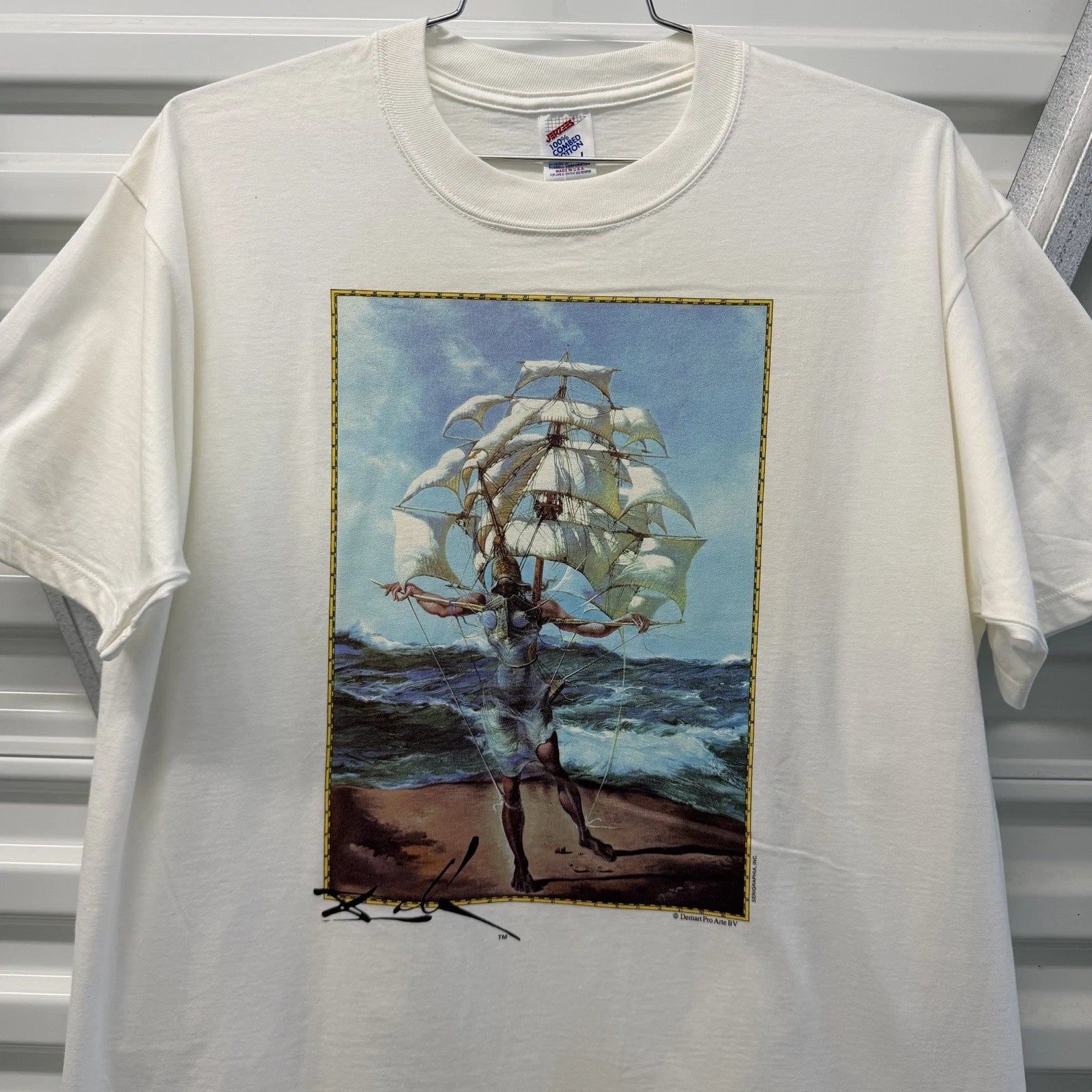 Vintage Salvador Dali Art T Shirt 90s L Museum Columbus Melting Clock Pop Warhol Unisex T-shirt, Sweatshirt, Hoodie, Long Sleeve Tee - T-Shirt, Sweatshirt, Hoodie