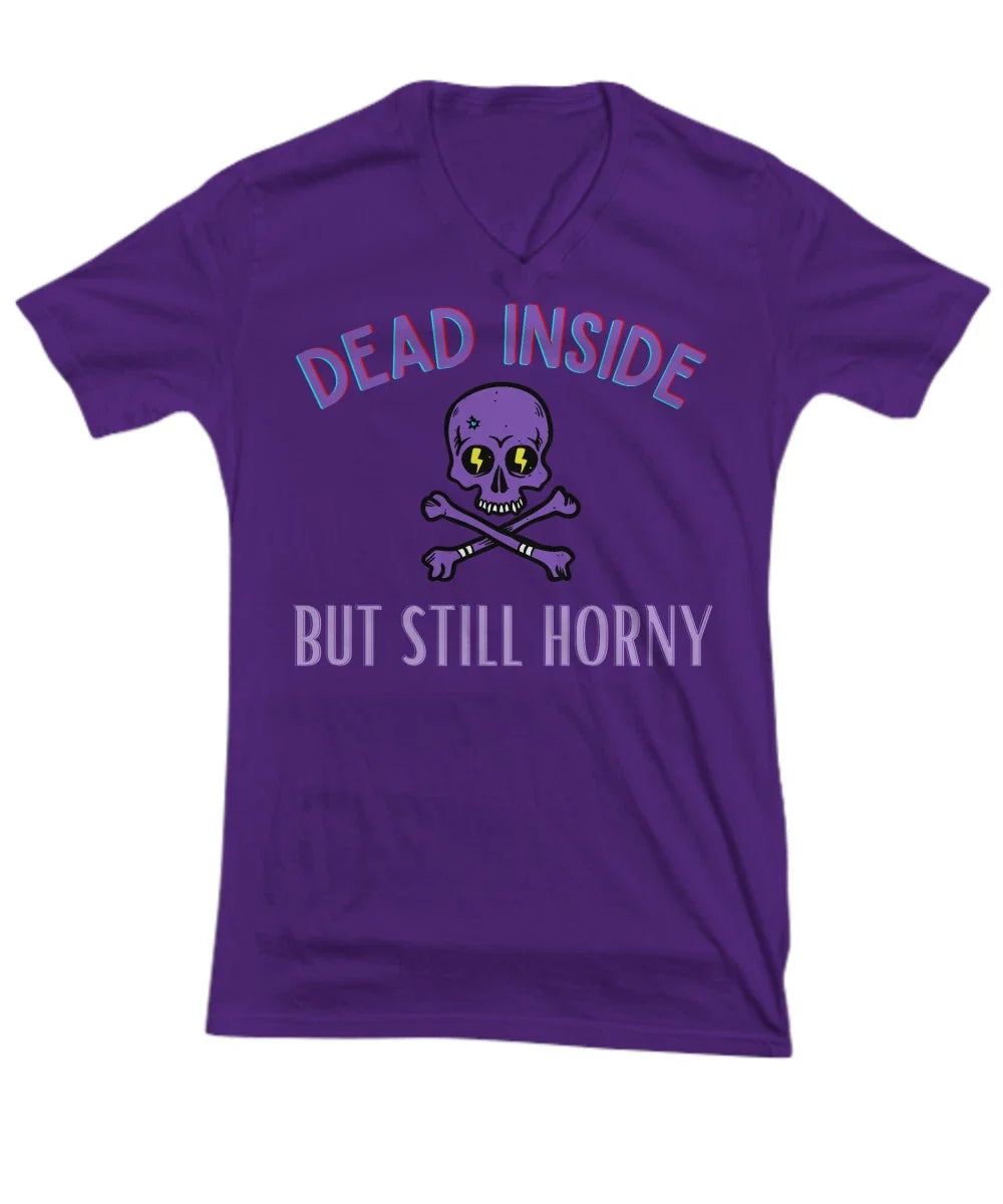 Funny Coffee T-Shirt, Dead Inside But Still Horny, Funny Memes, Black, White or Unisex T-shirt, Sweatshirt, Hoodie, Long Sleeve Tee - T-Shirt, Sweatshirt, Hoodie
