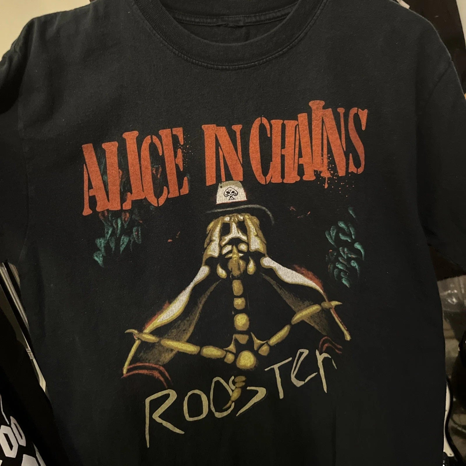 Vintage 2004 Alice in Chains 'Rooster' Grunge Band T-Shirt, Size L, Black, Rare Unisex T-shirt, Sweatshirt, Hoodie, Long Sleeve Tee - T-Shirt, Sweatshirt, Hoodie