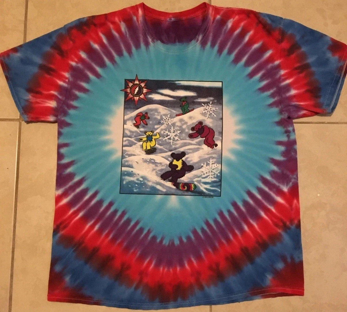 Vtg Grateful Dead Faded Snowboard Bear Shirt XL AOP Concert Tour Grunge 90s Y2K Unisex T-shirt, Sweatshirt, Hoodie, Long Sleeve Tee - T-Shirt, Sweatshirt, Hoodie
