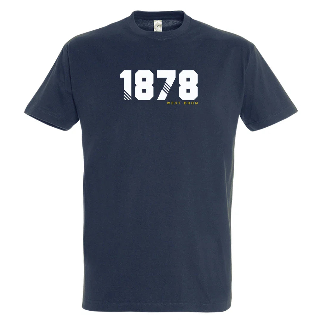 West Brom Football Shirt 1878 Est Year Retro Gift Casual T Shirt Unisex T-shirt, Sweatshirt, Hoodie, Long Sleeve Tee - T-Shirt, Sweatshirt, Hoodie