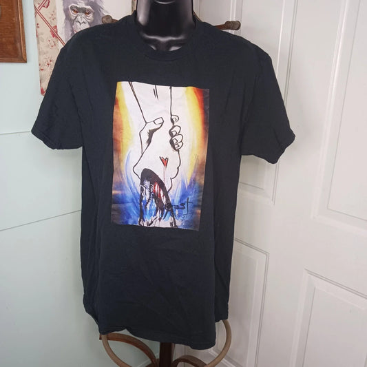 "The Rescue" by Eric S Timm Art Black T-Shirt Painting Hope Series PreOwned Unisex T-shirt, Sweatshirt, Hoodie, Long Sleeve Tee - T-Shirt, Sweatshirt, Hoodie