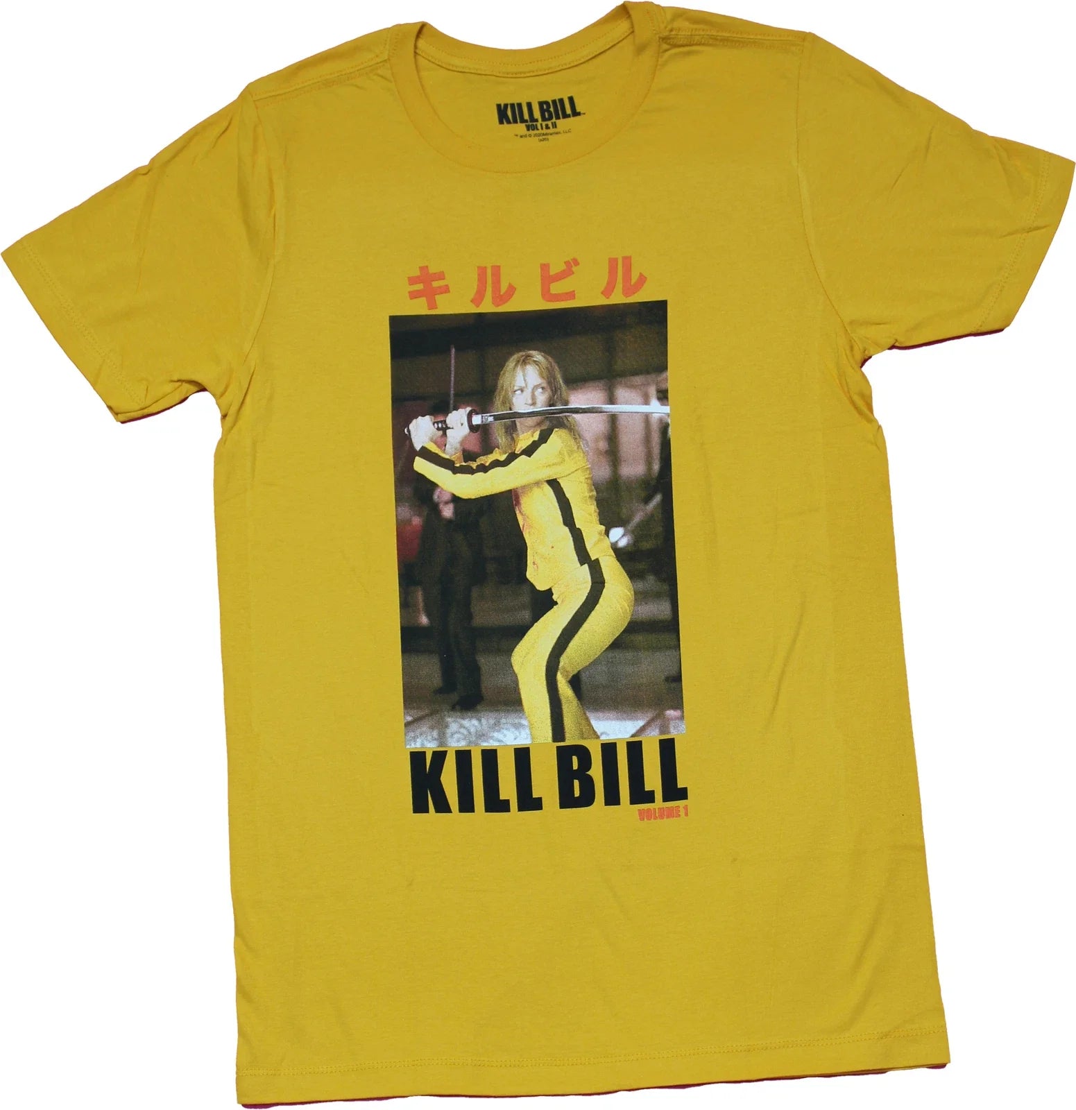 Kill Bill Mens T-shirt - The Bride Sword Sce  Yellow Unisex T-shirt, Sweatshirt, Hoodie, Long Sleeve Tee - T-Shirt, Sweatshirt, Hoodie