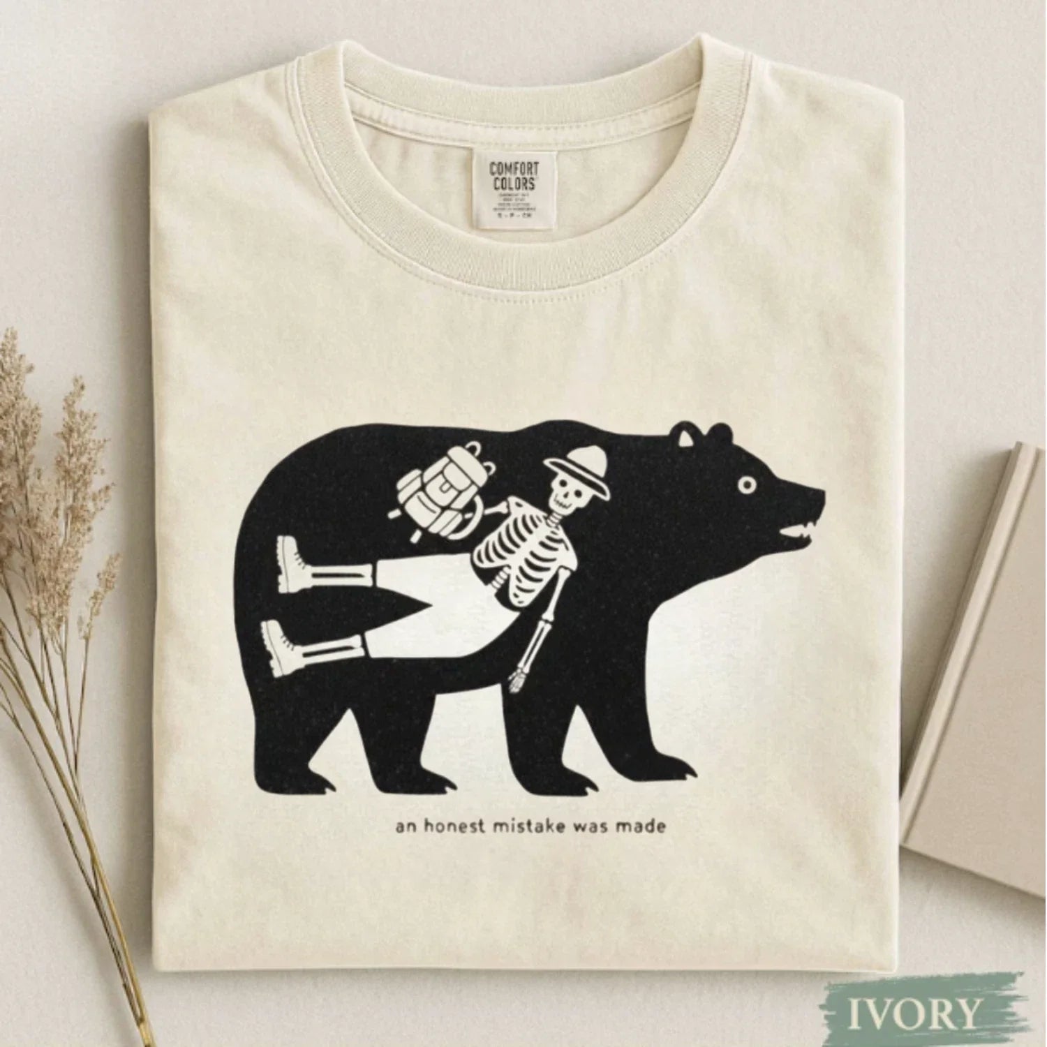 Honest Mistake Was Made Small Text Bear Hiker T-shirt Unisex Comfort Colors Unisex T-shirt, Sweatshirt, Hoodie, Long Sleeve Tee - T-Shirt, Sweatshirt, Hoodie