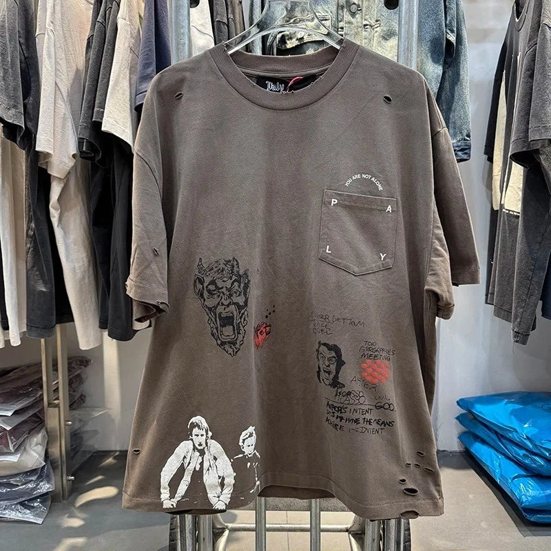 You Are Not Alone Chest Pocket Short Sleeve Paly Brown Washed Cotton T Shirt Unisex T-shirt, Sweatshirt, Hoodie, Long Sleeve Tee - T-Shirt, Sweatshirt, Hoodie