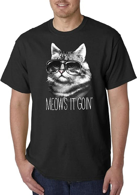 423 - Unisex T-Shirt Meow's It Goin' Sunglasses Tabby Cat Unisex T-shirt, Sweatshirt, Hoodie, Long Sleeve Tee - T-Shirt, Sweatshirt, Hoodie