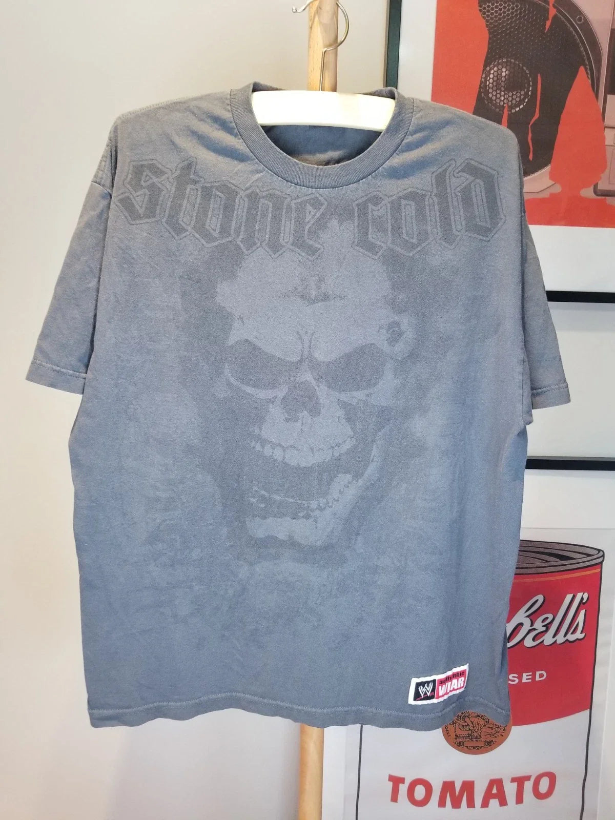 VINTAHE Y2K STONE COLD WWF WRESTLING ALL OVER PRINT GRAY COTTON T-SHIRT SZ XL Unisex T-shirt, Sweatshirt, Hoodie, Long Sleeve Tee - T-Shirt, Sweatshirt, Hoodie