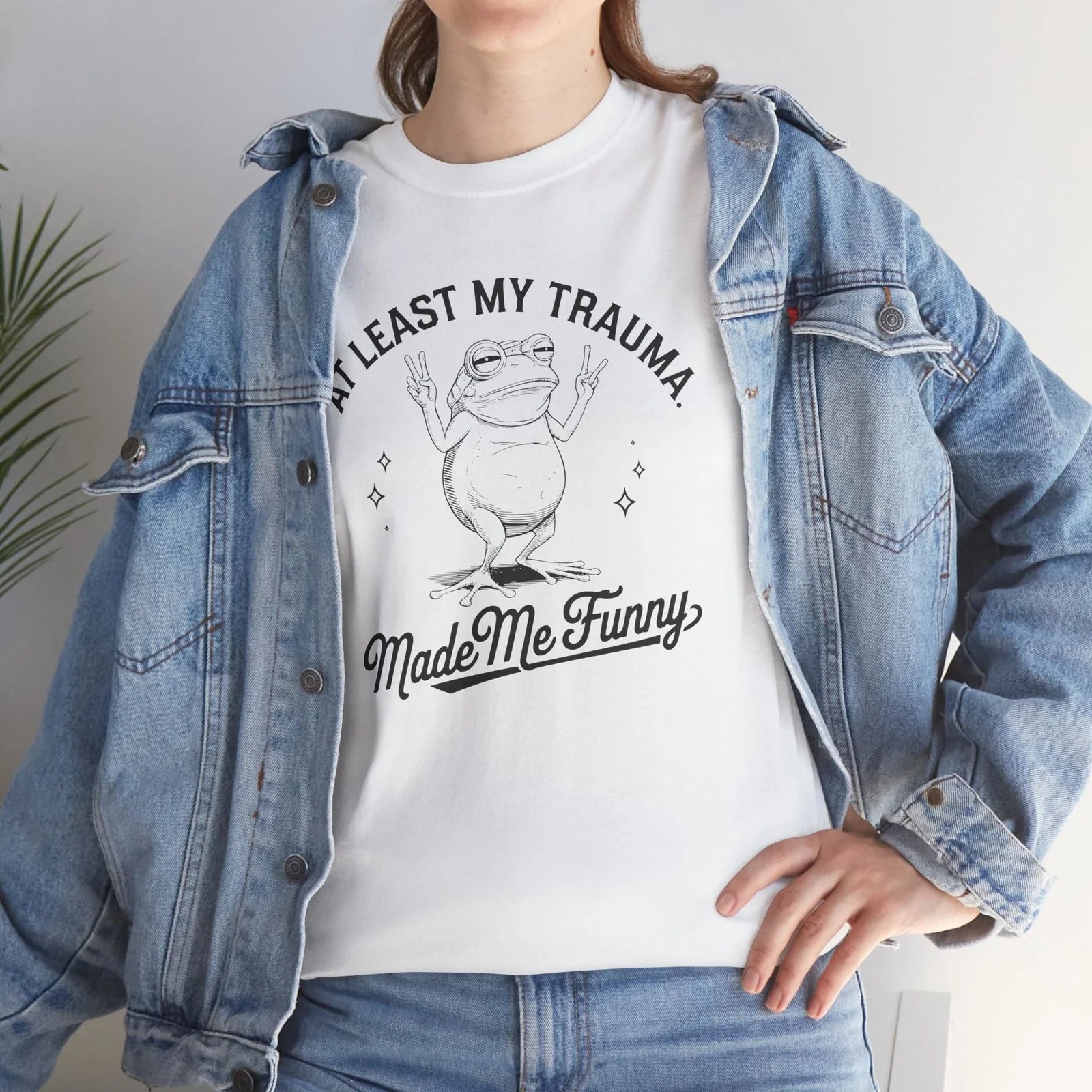 Laughing Out Loud T-Shirt - Funny Frog, At Least My Trauma Made Me Funny Shirt Unisex T-shirt, Sweatshirt, Hoodie, Long Sleeve Tee - T-Shirt, Sweatshirt, Hoodie
