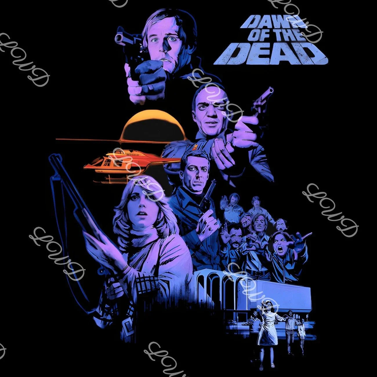 Dawn of the Dead T-Shirt | Zombie Horror Movie Tee | Graphic Art Print | Romero Unisex T-shirt, Sweatshirt, Hoodie, Long Sleeve Tee - T-Shirt, Sweatshirt, Hoodie