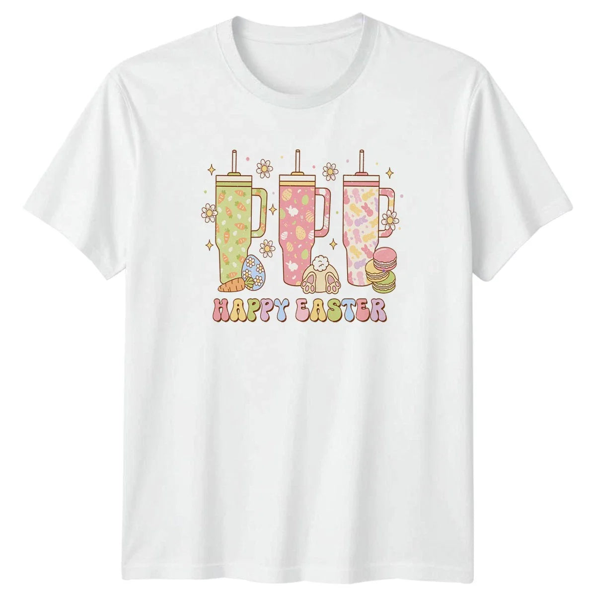 Happy Easter Tumbler Groovy Kawaii T-Shirt Groovy Bunny Easter Holiday Unisex T-shirt, Sweatshirt, Hoodie, Long Sleeve Tee - T-Shirt, Sweatshirt, Hoodie
