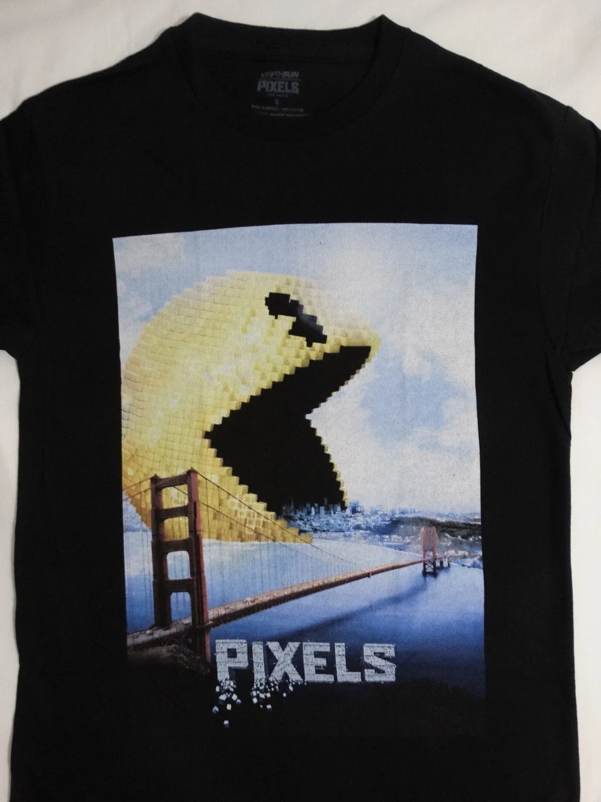 Mens Pixels The Movie T Shirt Pac Man Large Adults Black Unisex T-shirt, Sweatshirt, Hoodie, Long Sleeve Tee - T-Shirt, Sweatshirt, Hoodie