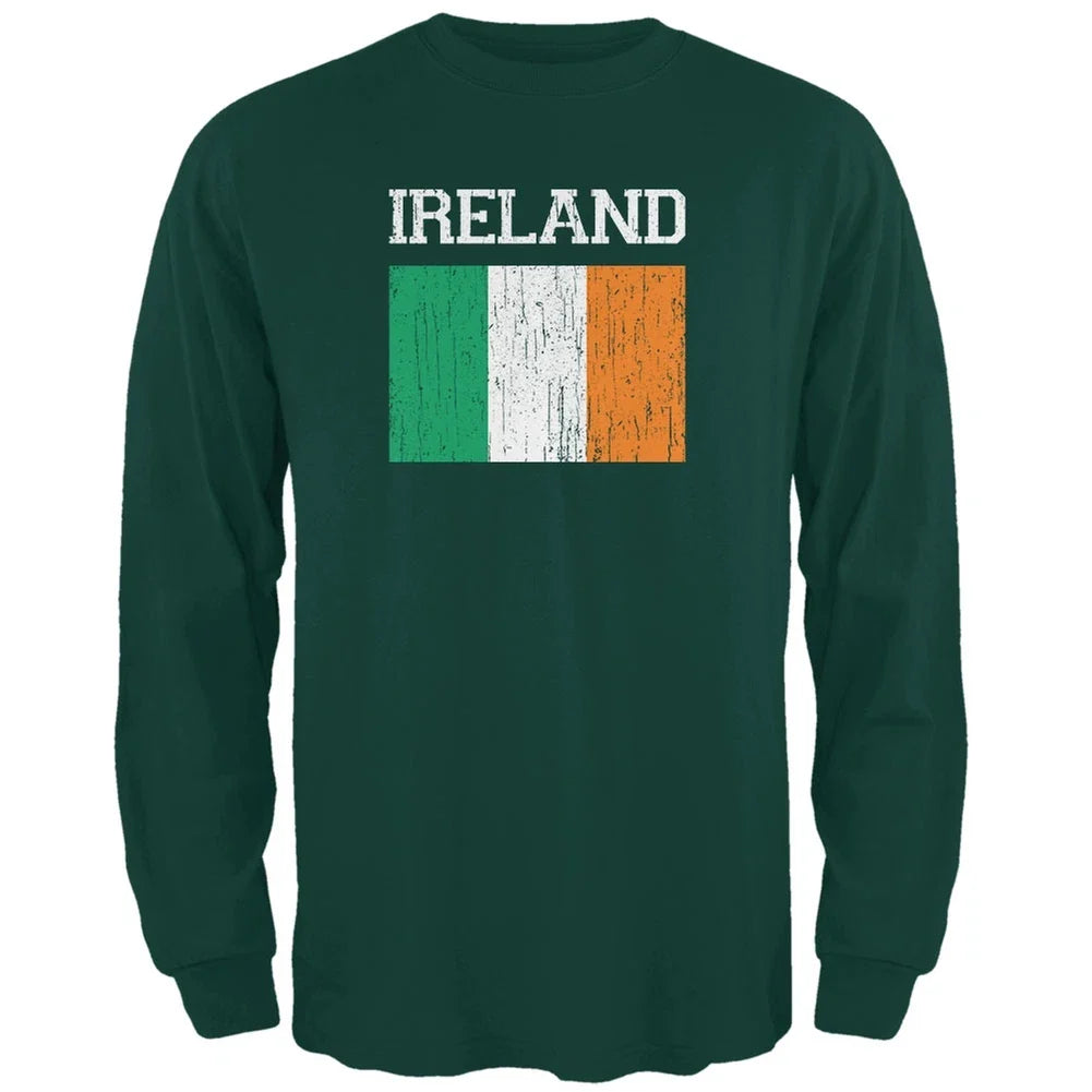 World Cup Distressed Flag Ireland Forest Adult Long Sleeve T-Shirt Unisex T-shirt, Sweatshirt, Hoodie, Long Sleeve Tee - T-Shirt, Sweatshirt, Hoodie