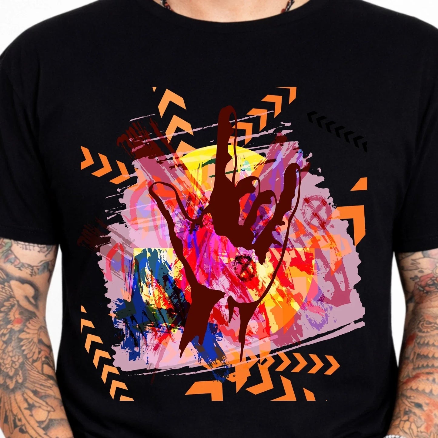 Abstract Hand Graphic T-Shirt Street Art Urban Streetwear Tee Modern Pop Art New Unisex T-shirt, Sweatshirt, Hoodie, Long Sleeve Tee - T-Shirt, Sweatshirt, Hoodie